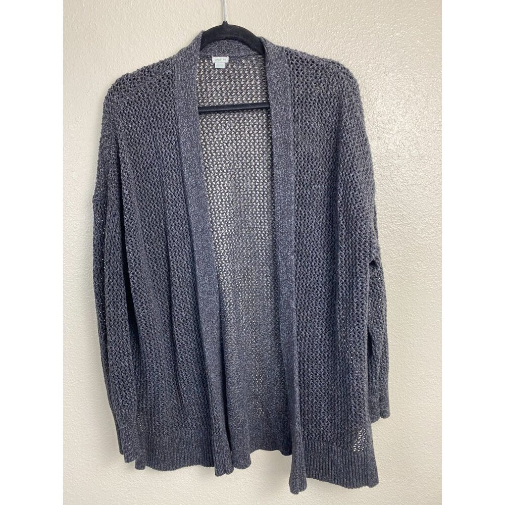 American eagle Aerie Gray Open knit Open Front Sweater Cardigan Size Medium